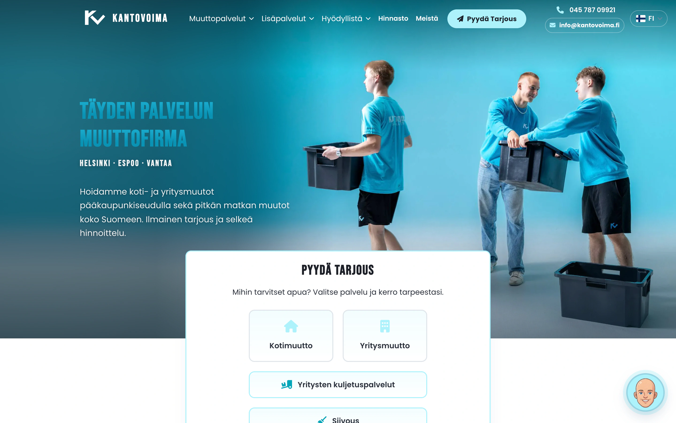 Kantovoima desktop homepage